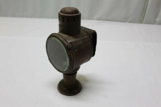 Antique Brass Glass Early Carriage Coach Car Lantern,  Mounting Clip 4