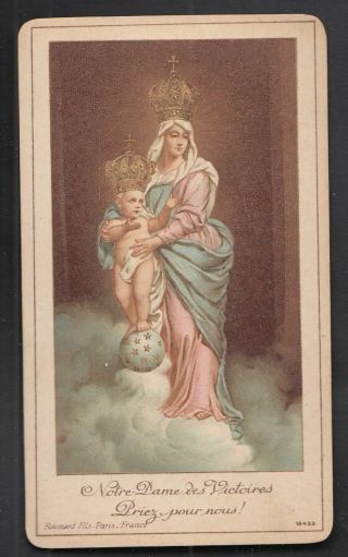 Our Lady Of The Victory Antique French Holy Prayer Card