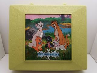 Vintage Disney Aristocats Ge Portable Phonograph Record Player Rp3200a