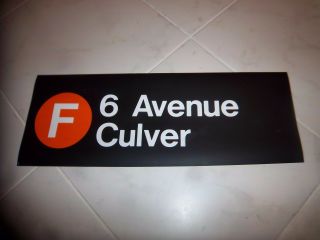 Nyc Subway Sign R32 Large F Train 6th Avenue Culver Roll Sign Loft Ny Home Art