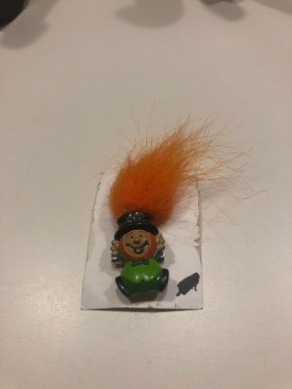 St Patricks Day Troll Leprechaun Pin With Fluffy Hair