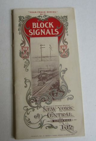 Old 1895 - Block Signals - York Central & Hudson River Railroad - Book