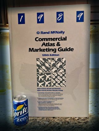 Giant Size Rand Mcnally Commercial Atlas & Marketing Guide 1989 120th Edition