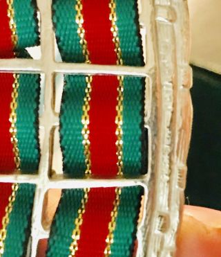 Kirk Stieff Pewter Cat Ornament Ribbon Woven Basket 4