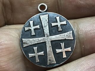Vintage Antaya Sterling Silver Jerusalem Cross Charm Pendant