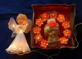 Angel Vintage Lighted Christmas Tree Topper One In Orginal Box
