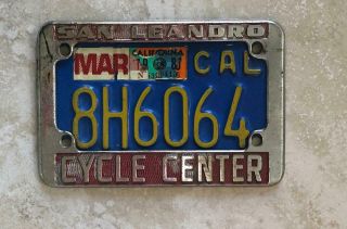 San Leandro Cycle Center Motorcycle License Plate Frame 1970 - Current