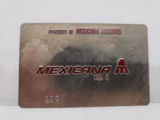 Rare Vintage Mexicana Airlines Metal Ticket Validation Plate