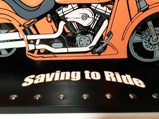 Harley Davidson Motorcycle Saving to Ride Wooden Bank 2005 Officially Licensed 3