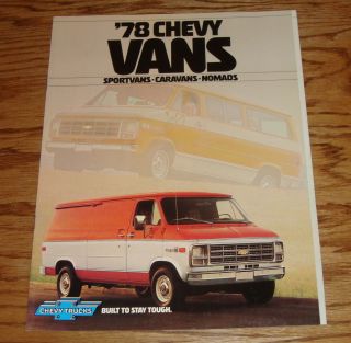 1978 Chevrolet Van Sales Brochure 78 Chevy Sportvan Caravan Nomad