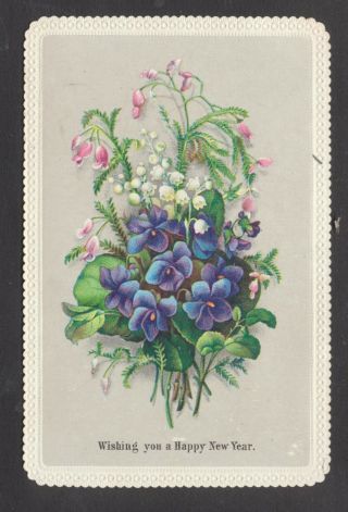 C5502 Victorian Goodall Year Card: Violets