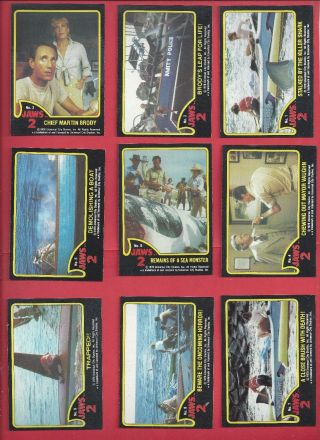 1978 Topps Jaws 2 Complete Set 1 To 59 No Stickers Nm To