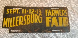 Antique Millersburg Farmers Fair License Plate Topper