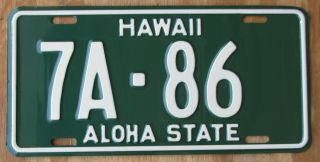 Hawaii Aloha State Honolulu / Oahu - License Plate 1961 7a - 86
