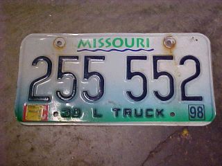 Very Seldom Seen 2000 Palindrome Missouri License Plate Nr Mo Cool 255552