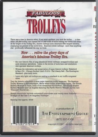 Fabulous Trolleys The History Of Trolleys In America DVD 2007 Trains Railroads 2