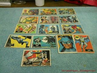 14 Vintage 1966 Batman Trading Cards For One Money (nr)
