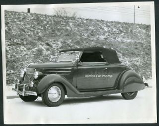 Vintage Car Photo 1936 Ford Convertible Custom Trim & Spinner Hubcaps 979023