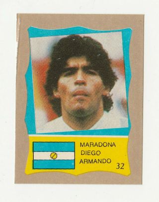 World Cup 1986 Gold Sticker Card Diego Armando Maradona - Argentina