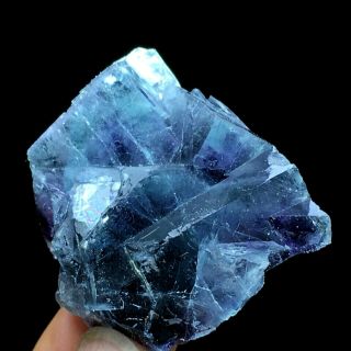 54.  5gnatural Purple Phantom Cube Blue Fluorite Mineral Specimen/inner Mongolia