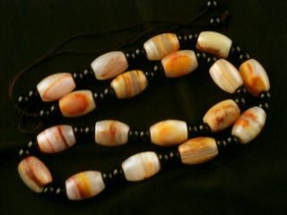 20 Inches Fine Chinese Old Jade Beads Short Necklace F021