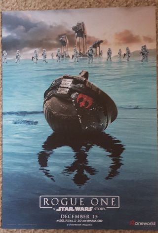 Star Wars Rogue One A Star Wars Story Promo Cineworld Poster Rare