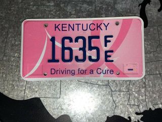 Kentucky (ky) Breast Cancer Driving For A Cure Pink Ribbon License Plate 1635fe
