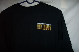 Star Trek T - Shirt Long Sleeve First Contact Movie Enterprise Engage 3