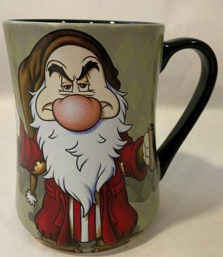 Disney Parks Snow White Grumpy Coffee Mug " I Hate Mornings " 16 Oz