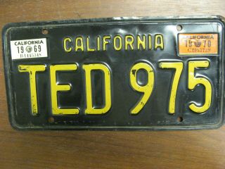 1969 69 1970 70 California Ca License Plate Ted 975