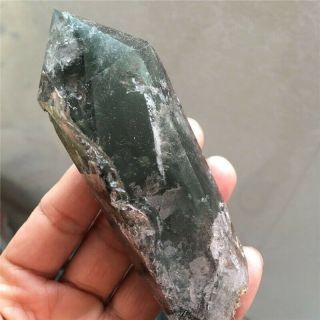 173g Rare Natural Green Ghost " Pyramid " Quartz Crystal Point Specimen