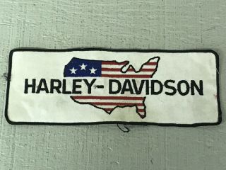 Harley Davidson Embroidered Jacket Patch 4 " X 10 " United States Flag Usa