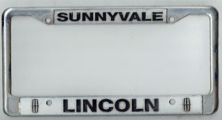 Rare Sunnyvale California Lincoln Vintage Metal Dealer License Plate Frame