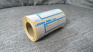 A Roll Of Vintage Pan Am Airways Plane Cargo Labels British American Airline