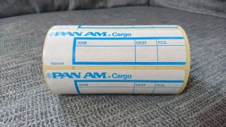 A roll of Vintage Pan Am Airways plane cargo labels British American Airline 2