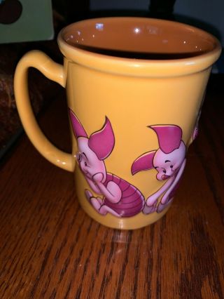 Disney Store Winnie The Pooh Piglet 3d Large 16oz Yellow Coffee Tea Mug Cup 5”