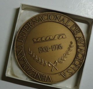 Viasa Airlines 15th Year Commemorative Medal - Paperweight - Bronze?