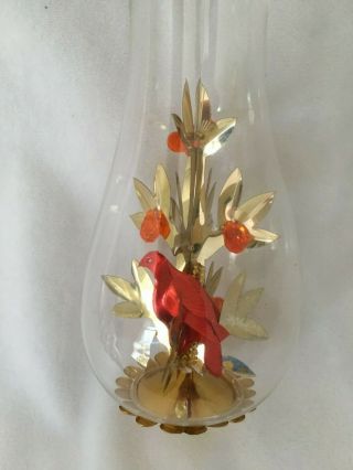 Lg Vintage Resl Lenz West Germany Glass W Pear Tree Foil Christmas Ornament 6 "