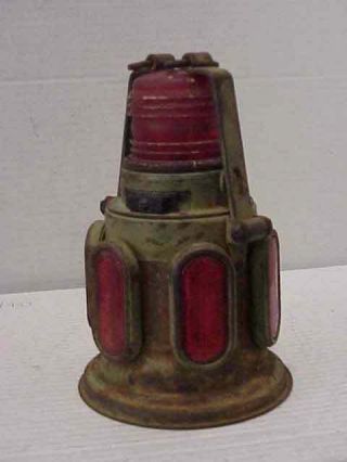 Vintage Road Flare Lantern 604 Mfd By The K - D Lamp Co.  Cincinnati Reflector Red