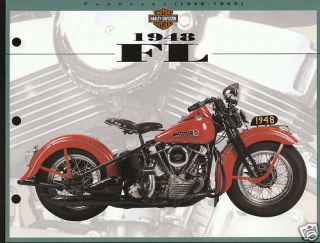 1948 Harley - Davidson Fl Model 8.  5 X 11 " Print Photo Sheet