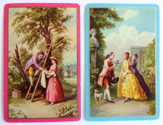 Pair Vintage Swap Cards.  Romance In The Garden.  606 Congress.  Art.  Love.  Culture