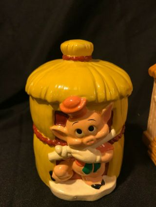 Vintage Three Little Pigs Ceramic Banks Walt Disney Japan 2