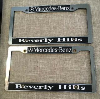 Beverly Hills Mercedes Benz California Dealer License Plate Frames Pair