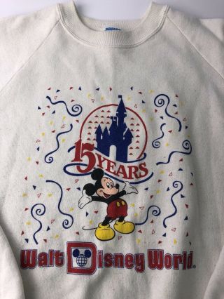 Vtg 70s 1970 Disneyland Sweatshirt 15 Years Disney Mickey Mouse Shirt Cl A0419