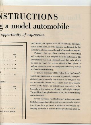 RARE 1937 Fisher Body/GM MODEL CAR DESIGN COMPETITION BOOKLET 4
