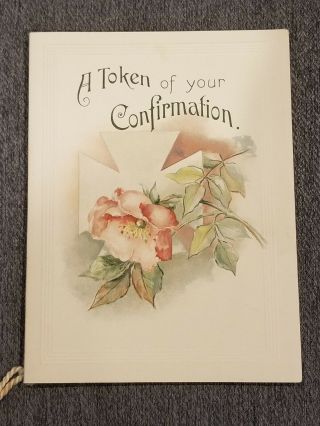 Vintage A Token Of Your Confirmation Keepsake Card Religious Wartburg Germany