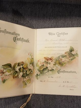 Vintage A Token of your Confirmation keepsake card religious Wartburg Germany 5