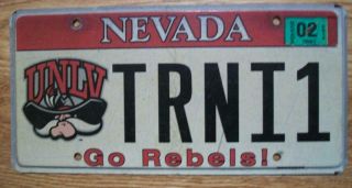 Single Nevada License Plate - 2014 - Trnt1 - Unlv - Go Rebels
