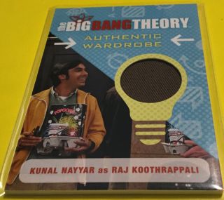 Cryptozoic 2016 The Big Bang Theory Seasons 6 & 7 Wardrobe Card M03 Raj