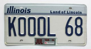 Illinois Personalized Vanity License Plate For Vintage 1968 Ford Chevy Mopar Vw